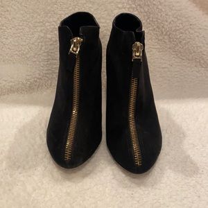 Zara Black Zip Front Black Suede Boots…Sz 9.5(41)